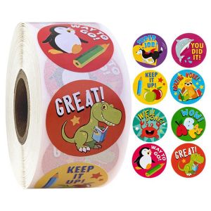 500pcs Teacher Reward Stickers for Kids Children Kindergarten School Encouragement Students Games Toy Animals Stationery Sticker
