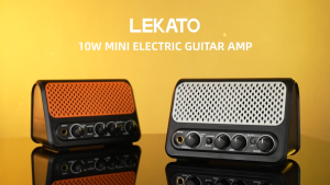 LEKATO Mini Guitar Amp 10W Portable Electric Guitar Amplifier with Clean & Overdrive Channel Reverb Rechargeable Bass Amp