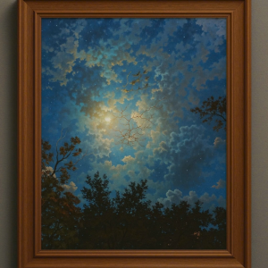 Tranh Nghệ thuật "Trăng Đêm" VIETSMART ART - Acrylic trên toan vải 45 x 60cm