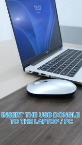 V2S WM-303 Wireless 5.2 Bluetooth Version 3 Button Computer Mouse 2in1 USB Dongle