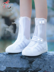 QiaoYiLuo Không Thấm Nước Bọc Giày Đi Mưa Non-Slip Silicone Mưa Ngày Bọc Giày Đi Mưa Người Đàn Ông Và Phụ Nữ Dày Ống Cao ỦNG ĐI MƯA Bìa