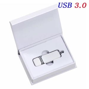 jaster | JASTER High Speed Leather Pendrive 128GB White USB 3.0 Flash Drive 64GB 32G 16GB 8GB Memory Stick Wedding Gifts