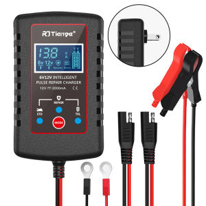 6V 12V Switch ASE Adapter Cable Smart Battery Charger Multiple Protections Car Automatic Float Charger For Motorcycle Lawn Mower