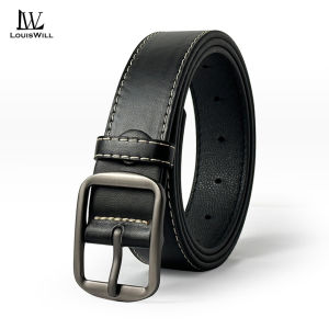 LouisWill Mens Belt Fashion Needle Buckle Belts Soft PU Belt Retro Business Belt 120cm Scratch Resistant Belts Leisure Belt Gentlemen Belt for Men
