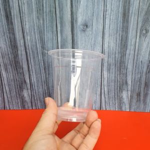 Gelas plastik bening juice 12 Oz Tirta / jus / kopi tebal premium datar isi 50 pcs bisa utk di print sablon