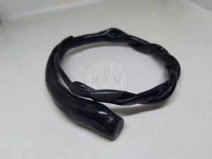 Gelang Akar Bahar Hitam Serat dan Padat Size Kantor Model Ekor Lilit