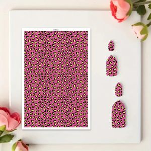 Colored Leopard Print Pattern Polymer Clay Transfer Paper Water Soluble Water-soluble Stickers DIY Earring Jewelry Pottery