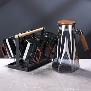 Large Capacity Glass Cold Water Pot High Temperature Resistant Tea Brewing Pot Home Use Juice Serving Set for Living Room