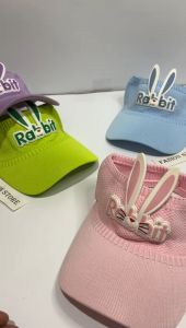 Topi Anak Rajut Visor Pantai Sunshade Motif Rabbit Baseball Anti Uv - Topi Anak Anak Laki Laki