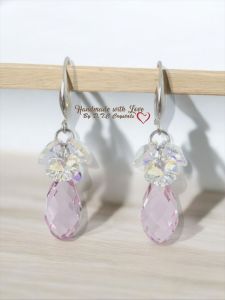 [D.T.C Crystals] Swarovski Pink Drop Earrings