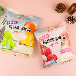 Taiwan Jingjing 500g Taro Coconut Jelly Lychee Peach Flavor Snacks Leisure Craving Reliever Gelatinous Snack Bag Packaging