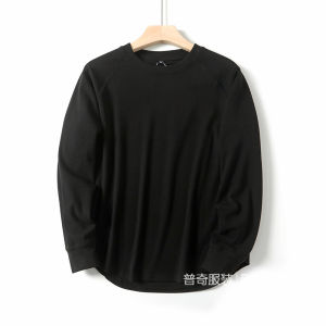 Warm Double-Sided Fleece Long Sleeve round Neck T-Shirt Mens Fashionable Versatile Base Layer Shirt for Autumn Winter