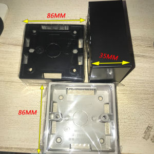 Black PVC Flame Retardant 86 Type Open-Mounted Wire Box Gold 35mm Switch Socket Bottom Case Wire Way Open Box 3.5 Deep