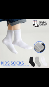Kaos Kaki Anak Sekolah TK SD Polos Hitam Putih Abu Katun
