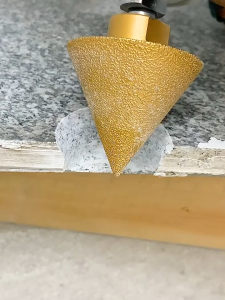 Ready Stock 38mm 50mm Vacuum Brazed Diamond Chamfer Bit M14 Thread Angle Grinder Bit For Porcelain Tile Marble Quartz Stone Sink Hole Enlarging Bevel Trimming Tool 金刚石瓷砖岩板大理石扩孔倒角器 瓦工工具