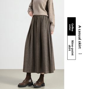 JIANGLU | Fashionable A-Line Midi Skirt For Women High Waist Pleated Commuter Slimming Long Skirt Versatile Retro Gored Skirt