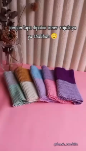 Ciput Rajut Bandana Salur Dua Warna Premium