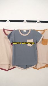 Piyama Baju Anak Two Tones Colors Kaos Anak Saku Kombinasi