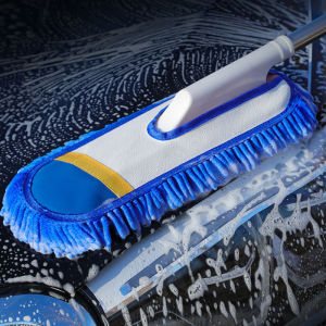 SEAMETAL  Chenille Car Wax Scrubbing Brush Multifunctional Telescopic Car Dust Removal Hand Washing Mop Kit Car Cleaning Tool