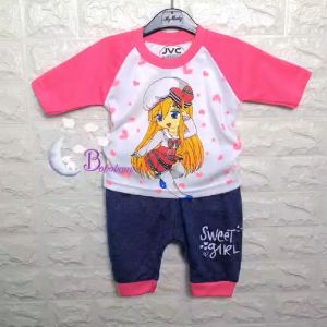 BOBOBAM BAJU BAYI PEREMPUAN SETELAN ANAK CEWE LUCU STELAN CEWEK 6 12 BULAN CANTIK TRENDY KEKINIAN TANGAN PANJANG SEPEREMPAT LUCU SWEET GIRL