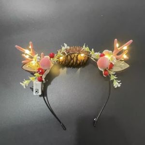 เข็มขัดรูปหางกระรอกประดับคริสต์มาส ประดับผม แฟชั่นสำหรับผู้หญิง เครื่องประดับผมรูปหม้อถั่วสำหรับถ่ายภาพ หมวกทรงหัวเราะของตุ๊กตาหมี งานปาร์ตี้