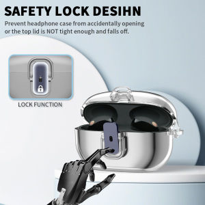 Secure Lock Case for Sony WF-1000XM5 with Keychain Hard Cover