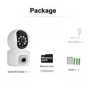 Dual Lens 4MP Wifi card-reader PTZ Dome Indoor Humanoid detection cd card Two Way Audio Color Night Vision Security Camera