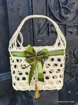 keranjang parsel unik tas bambu 25x10x20cm
