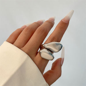 Ingemark | Ingemark Exaggerated Punk Smooth Water Drop Snake Rings for Women Vintage Geometric Adjustable Open Finger Ring Couple Jewelry