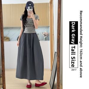 XIANYIJIAO | White Pumpkin Large Size A-line Skirt Summer New Style for Short and Petite