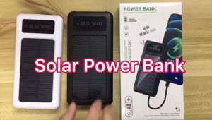 Powerbank PowerCore Power Bank High Quality Solar Cell 100000mAh Tenaga Surya Portable Led Indikator Multifungsi 100000 mAh