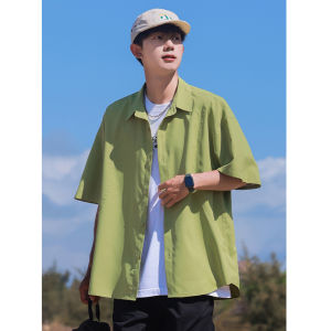 Warrior Ice Silk Short Sleeve Shirt Mens Summer 2024 New Arrival Loose Half Sleeve Clothes Fancy Parka Shirt Coat