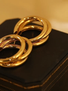 SHOPHOME Anting Gantung Elegan 3 Lapis Emas/Perak Anting Lingkaran Aksesoris Fashion Wanita ANT05