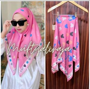BERBIE SERIES Hijab Segiempat Motif Ala Berbie Kekinian Terbaru Jilbab Segiempat Motif Premium Lasercut