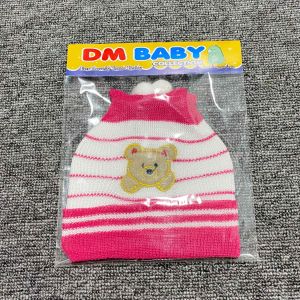 Topi Kupluk Rajut Bayi Model SALUR BEAR Laki-Laki Perempuan  Usia 0-12 Bulan Trendy DM Baby