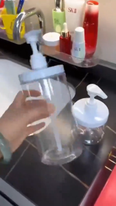 500/1000ML Empty Pump Bottle Dispenser transparent Lotion Shampoo Conditioner Container kitchen Bathroom Empty Pump Lotion Container Bath Storage Dispenser Bottle