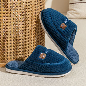 Couples Cotton Slippers Winter Home Use Soft Bottom Warm Anti-Slip Men Women Indoor Shoes Comfortable Home Slippers