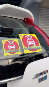 E-Hailing Roadtax Sticker Car Ehailing E hailing Driver Pelekat Roadtax Yellow Green Automotive Accessories Waterproof