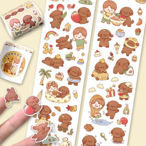 Cute Cartoon Stickers Handmade Scrapbooking Tape Five Treasures Happy Diary Adhesive Tape for Journaling And Crafts