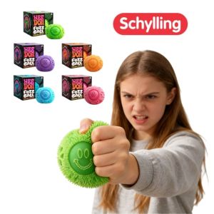 Schylling Smiley Face Fuzz Ball & Jellyfish Blind Box Fidget Toy Stress Relief for Office Home Kids and Adults