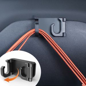Móc Treo Tựa Đầu Xe Hơi Gấp Gọn Hipacool Dành Cho Tesla Model 3/Y/Highland Chất Liệu ABS Móc Treo Đồ Giấu Kín Giá Để Đồ Phía Sau Ghế Ngồi