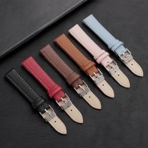 Ultra-thin Leather Watch Strap 10mm 12mm 14mm 16mm Vintage Cowhide Watchband Men Women Replacement Mini Bracelet Silm Wrist Band