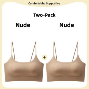 MiiOW | Cat Woman White Strapless Vest Womens Summer Thin Cup Bra With Chest Pad Large Breast Visual Small Fixing Cup Underwear