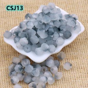 4mm fire grinding beads gradient color double pointed cutting surface glass beads handmade DIY bracelet necklace loose beads