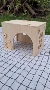 บ้านกระต่าย บ้านไม้สำหรับสัตว์เลี้ยง ขนาดใหญ่เหมาะกับกระต่าย hl nd mr (hl, mr) ชินชิล่า แพรี่ด็อก ทรงดอกไม้ แกสบี้