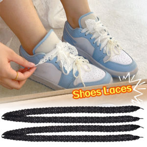 รองเท้าผู้หญิงสไตล์หวาน Y2k เชือกผูกรองเท้าลูกไม้ผูกโบว์ DIY สำหรับสาวๆกลวง120x3cm พู่ประดับชายผ้าสไตล์บัลเล่ต์