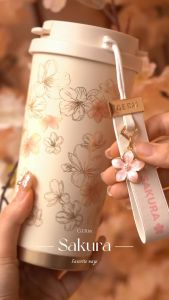 GERM Sakura Coffee Cup 500ml S31603 Stainless Steel Thermos Bottle Leakproof Water Bottle Tumbler