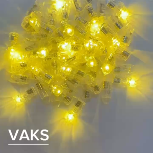 COMBO 10 ĐÈN LED viên đạn nhựa trong - lắp vào đèn lồng đèn trung thu đồ chơi trẻ em..VÀNG NHẠT KHÔNG CHỚP