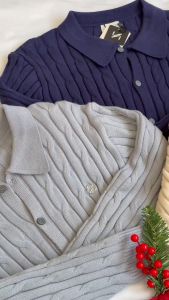 เสื้อคาดิแกน เสื้อกันหนาว เสื้อคาร์ดิแกนไหมพรม มี 3 สี (KS17)