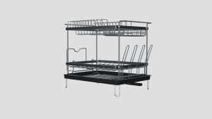 Gslife Kệ Úp Chén Bát 2 Tầng Inox Kèm Khay Hứng Nước Đa Năng Có Khay Hứng Nước Tiện Dụng